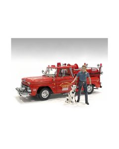 2023 Firefighters Fire Dog Training Figures Set (Trainer & Dog) 1/24 Scale Models