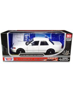 2010 Ford Crown Victoria Police Interceptor 1/24 Diecast Model Car - Unmarked White