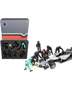 1/18 Scale Formula One F1 Pit Crew Figurine Set Team Black American Diorama