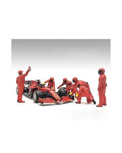 2023 Formula One F1 Pit Crew 7 Figure Set - Team Red Release III for 1/18 Scale Models