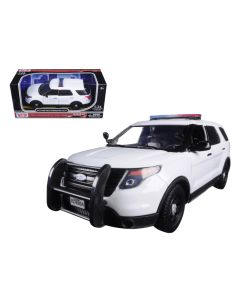 2015 Ford Police Interceptor Utility Diecast Model Car 1/24 Unmarked White Motormax