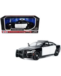 2023 Dodge Charger Pursuit Police Car 1/24 Diecast Model Black & White Motormax
