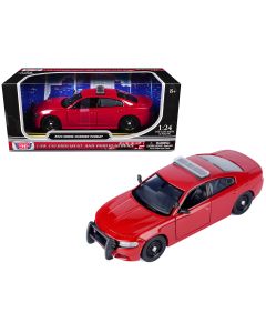 2023 Dodge Charger Pursuit Police Car 1/24 Diecast Model Red Motormax