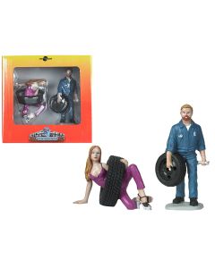 Val and Gary Tire Brigade Figurine Set 1/18 Motorhead Miniatures