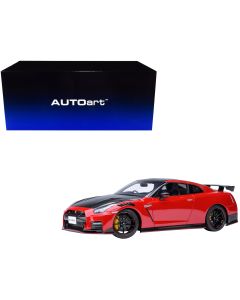 2022 Nissan GT-R Nismo RHD 1/18 Model Car Autoart Vibrant Red Carbon Hood