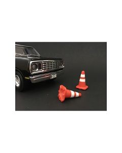 2023 Traffic Cones Set of 4 for 1:24 Scale Models - American Diorama Accessory
