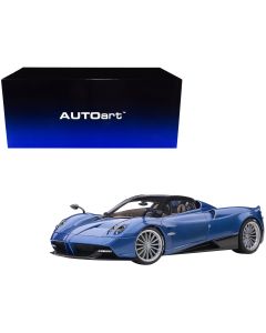 2023 Pagani Huayra Roadster 1/18 Model Car Blue Tricolore Carbon Fiber w/ Luggage Set by Autoart