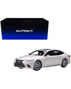 2023 Lexus LS500h 1/18 Model Car Sonic White Metallic Crimson Black Interior Autoart
