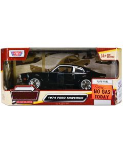 1974 Ford Maverick Diecast Model Car 1/24 Black Forgotten Classics Motormax