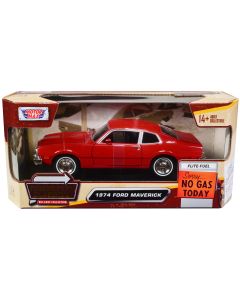 1974 Ford Maverick Diecast Model Car Red 1/24 Scale Motormax Forgotten Classics