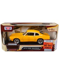 1974 Ford Maverick Yellow 1/24 Diecast Model Car by Motormax