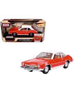 1974 Ford Pinto Diecast Model Car 1/24 Orange White Top Motormax Forgotten Classics