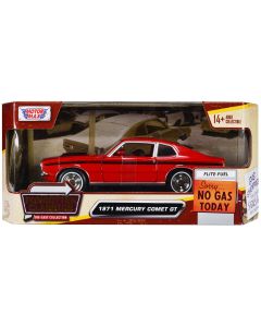 1971 Mercury Comet GT Diecast Model Car 1/24 Red Black Stripes Motormax