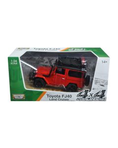 2023 Toyota FJ40 Land Cruiser Red 4x4 Overlanders 1/24 Diecast Model Car Motormax
