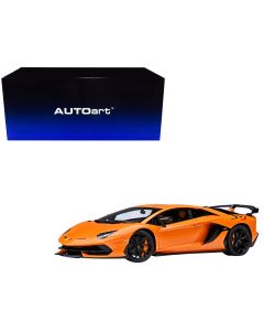 2023 Lamborghini Aventador SVJ 1/18 Model Car Arancio Atlas Pearl Orange Autoart