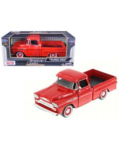 1958 Chevrolet Apache Fleetside Pickup Truck Diecast Model Car Red 1/24 Motormax