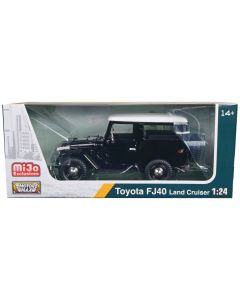 2023 Toyota FJ40 Land Cruiser Diecast Model Car 1/24 Black White Top Motormax