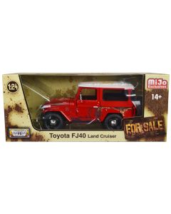 2023 Toyota FJ40 Land Cruiser Diecast Model Car 1/24 Rusted Red/White Top by Motormax