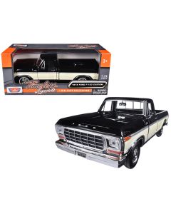 1979 Ford F-150 Pickup Truck 1/24 Diecast Model Car Black/Cream by Motormax