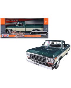 1979 Ford F-150 Pickup Truck Diecast Model Car 1/24 Green Metallic Cream Motormax