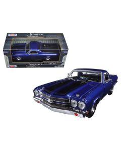 1970 Chevrolet El Camino SS 396 Diecast Model Car 1/24 Dark Blue Metallic Motormax
