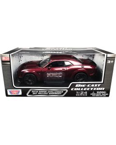 2018 Dodge Challenger SRT Hellcat Widebody 1/24 Diecast Model Car - Burgundy Metallic