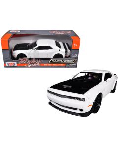2018 Dodge Challenger SRT Hellcat Widebody 1/24 Diecast Model Car White/Black Hood Motormax