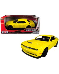 2018 Dodge Challenger SRT Hellcat Widebody Yellow 1/24 Diecast Model Car Motormax