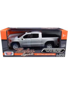 2019 GMC Sierra 1500 SLT Crew Cab Pickup Truck Silver 1/24-1/27 Diecast by Motormax