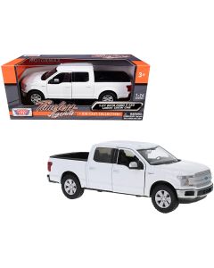 2019 Ford F-150 Lariat Crew Cab Diecast Model Car White 1/24 Motormax
