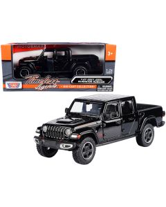 2021 Jeep Gladiator Rubicon Closed Top Pickup Truck Black 1/24 Diecast Model Car Motormax