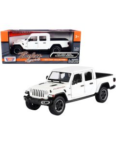 2021 Jeep Gladiator Rubicon Pickup Truck White 1/24 Diecast Model Car Motormax