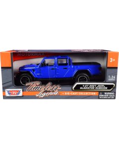 2021 Jeep Gladiator Rubicon Pickup Truck Blue 1/24 Diecast Model Car Motormax