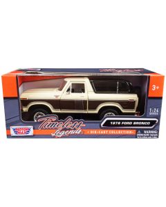 1978 Ford Bronco Ranger XLT Diecast 1/24 Model Car Motormax Cream Brown Black