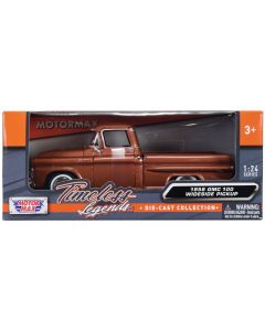 1958 GMC 100 Wideside Pickup Truck Diecast Model Car 1/24 Brown Metallic Motormax