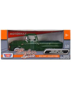 1958 GMC 100 Wideside Pickup Truck Green Diecast Model 1/24 Motormax Timeless Legends