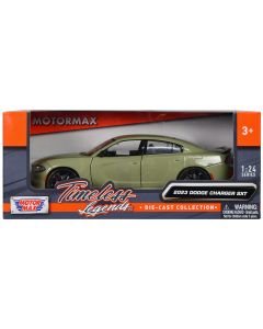 2023 Dodge Charger SXT Green Metallic Diecast Model Car 1/24 Motormax Timeless Legends