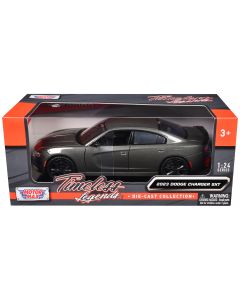 2023 Dodge Charger SXT Gray Metallic 1/24 Diecast Model Car - Timeless Legends Series
