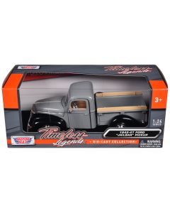 1942-47 Ford Jailbar Pickup Truck 1/24 Diecast Model Gray Black Timeless Legends
