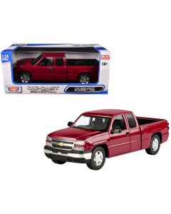 2006 Chevrolet Silverado 1500 Diecast Model Car Red Metallic 1/25 Motormax