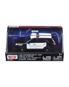 2015 Ford Police Interceptor Utility 1/43 Diecast Model Car - Black & White by Motormax