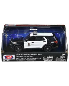 2022 Ford Police Interceptor Utility LAPD Black/White 1/43 Diecast Model Car Motormax