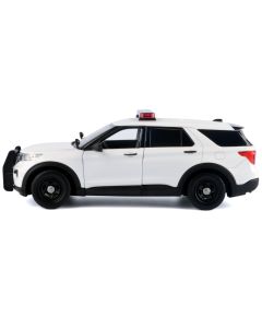 2022 Ford Police Interceptor Utility Diecast Model Car 1/24 White Builder's Kit with Lights & Sounds