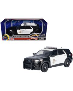 2022 Ford Police Interceptor Utility LAPD 1/24 Diecast Model Car - Black & White, Lights & Sounds