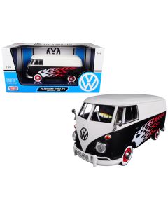 1/24 Diecast Volkswagen Type 2 T1 Delivery Van Flames Motormax Model Car