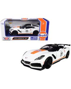 2019 Chevrolet Corvette ZR1 Diecast Model Car 1/24 Gulf Oil White Orange Stripes