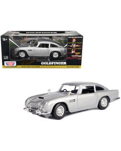 1964 Aston Martin DB5 RHD Diecast Model Car Silver Metallic James Bond 007 Goldfinger 1/24 Motormax