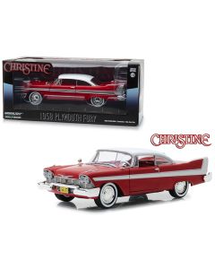 1958 Plymouth Fury Christine Diecast Model Car 1/24 Red White Top Greenlight