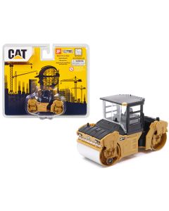 CAT 2023 CB-13 Tandem Vibratory Roller Cab Yellow Black 1/64 Diecast Model