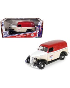 1939 Chevrolet Panel Truck Diecast Model 1/24 Red Beige Chevron Gasoline Series 7